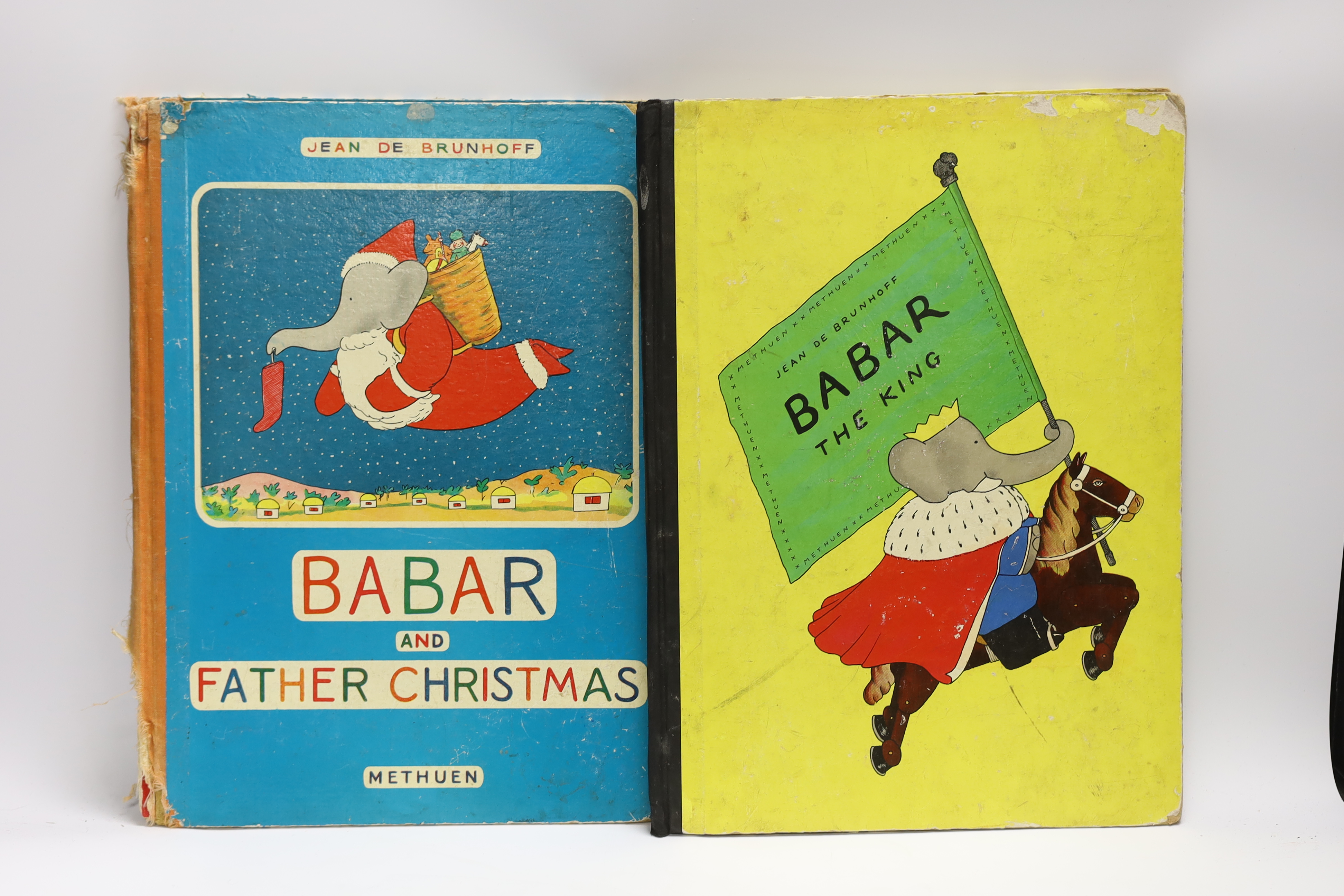 Books: Babar's Friend Zephir, 1937, Babar at Home, 1938, Babar the king, 1936 Babar and Father Christmas, 1940